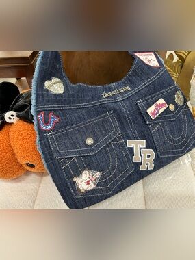 True Religion Blue Denim Purse Bag Satchel